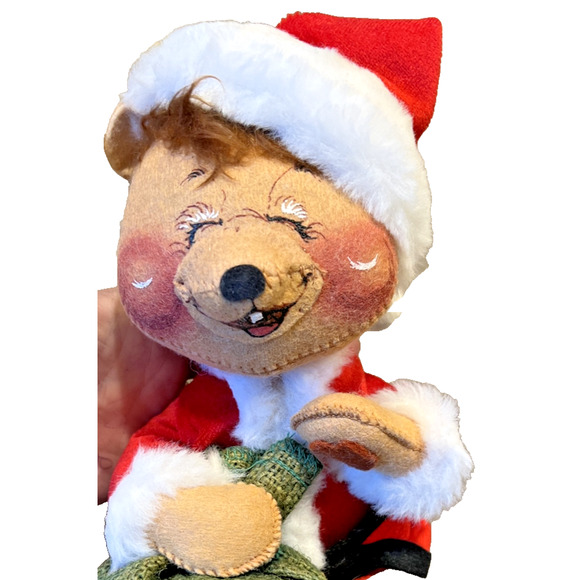 Vintage Annalee Doll Santa Bear Burlap Bag Jolly Christmas - Picture 9 of 12